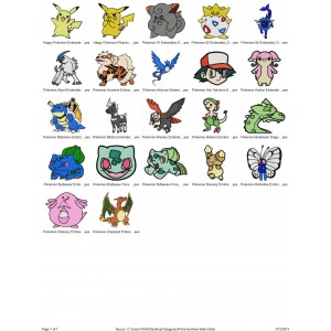 Package 22 Pokemon 01 Embroidery Designs